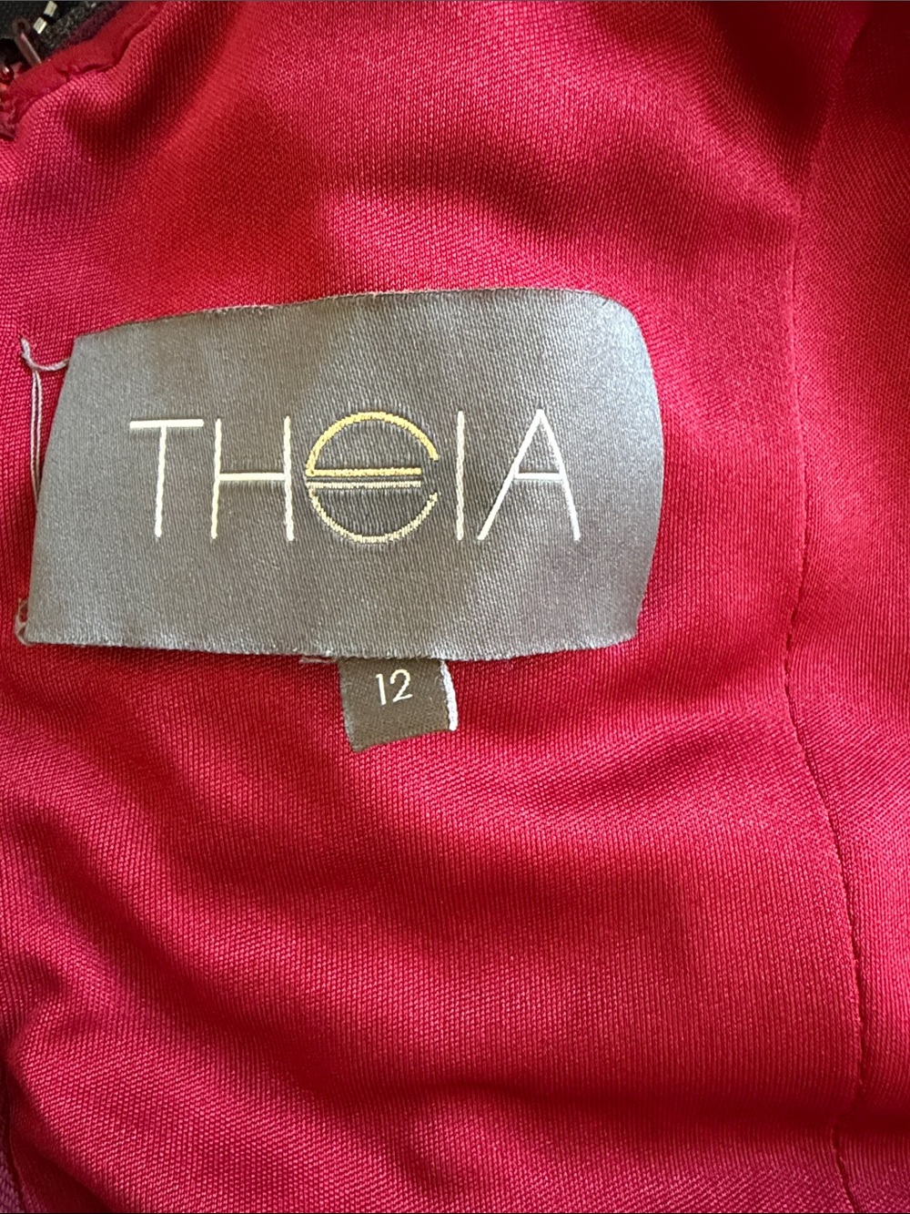 Theia Red Cocktail Dress with Branded Label - Picture 2 of 6